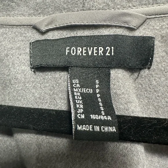 Vintage Y2K Forever 21 Women's Gray Trench Coat - Picture 9 of 10